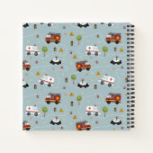 Boys Cute Transport Pattern en Name Kinder Monogra Notitieboek (Achterkant)