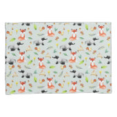 Boys Cute Woodland Forest Animals Badger Name Kind Kussensloop (Voorkant-Rechts)