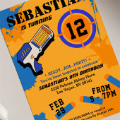 Boys Dart Gun Party Anniversaire Invitation