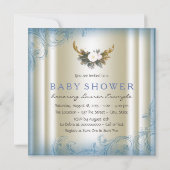 Boys Deer Antler Baby shower Kaart (Achterkant)