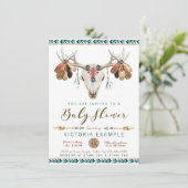 Boys Deer Antler Tribal Baby Shower Invitations (Debout devant)