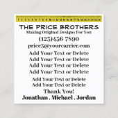 Boys Designers Carte de visite (Dos)