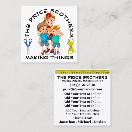 Boys Designers Carte de visite (Devant / Derrière)