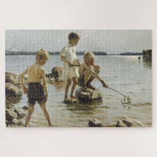Boys die op de kust spelen (door Albert Edelfelt) Legpuzzel