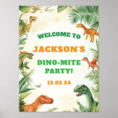 Boys Dinosaur Anniversaire Poster de bienvenue (Devant)