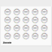 Boys Dinosaur Monogram en Name Bookplate Ronde Sticker (Vel)