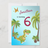 Boys Dinosaur T-Rex Jungle Anniversaire Invitation (Devant)