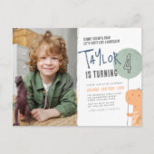 Boys Dinosaur Thème Anniversaire Photo Carte posta (Devant)