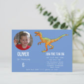Boys Dinosaur Velociraptor 6th Birthday Kaart (Staand voorkant)