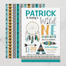 Boys Drocatcher Wild ONE 1e verjaardag Uitnodiging