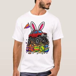 Boys Easter Monster Truck Eggs Toddler Kids T-shirt