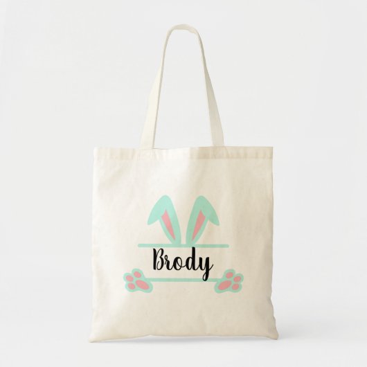 Boys Easter Tote Bag Easter Basket Personalized (Devant)