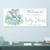 Boys Elephant Baby shower bannières (Salon professionnel)