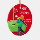 Boys emoji golfkerst keramisch ornament (Rechts)