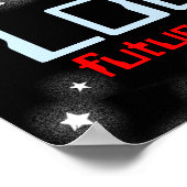 Boys espace fusée customisé bleu rouge poster (Coin)