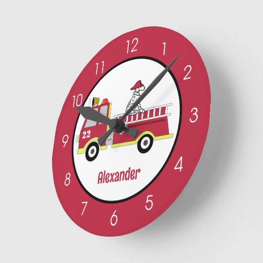 Boys Fire Engine Neursery Ronde Klok (Hoek)