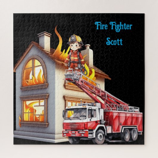 Boy's Fire Fighter Legpuzzel (Verticaal)
