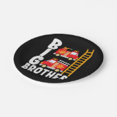 Boy's Fire Truck Fire Theme Big Brother Brandweerw Papieren Bordje (Gekanteld)