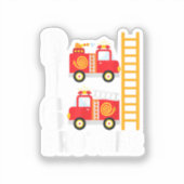 Boy's Fire Truck Fire Theme Big Brother Fire Engin Sticker (Voorkant)