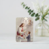 Boys First Holy Communion Prayer Kaart Visitekaartje (Staand voorkant)