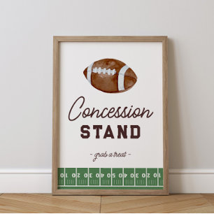 Boy's Football 1e Verjaardag Concessie Stand Poster