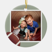 Boys Football met kerstmis Keramisch Ornament (Voorkant)