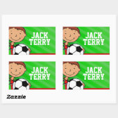 Boys football nom de football étiquette d'id vert  (Feuille)