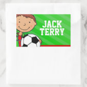 Boys football nom de football étiquette d'id vert  (Sac)