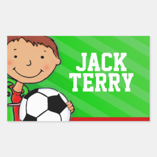 Boys football nom de football étiquette d'id vert 