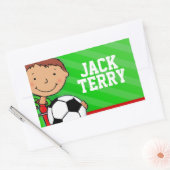 Boys football nom de football étiquette d'id vert  (Enveloppe)
