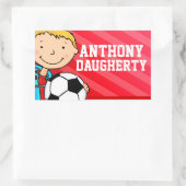 Boys football nom de football rouge id étiquette a (Sac)