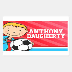 Boys football nom de football rouge id étiquette a