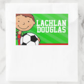 Boys football voetbalnaam groene id label sticker (Tas)