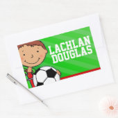 Boys football voetbalnaam groene id label sticker (Envelop)