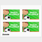 Boys football voetbalnaam groene id label sticker (Vel)