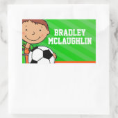 Boys football voetbalnaam groene id label sticker (Tas)