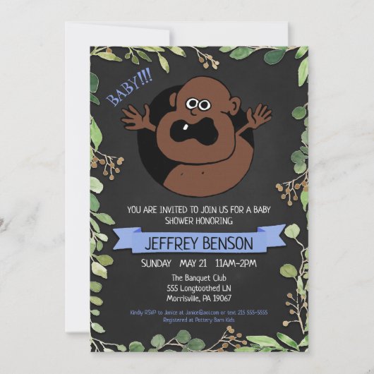 Boys Fun Baby shower Invitation (Devant)