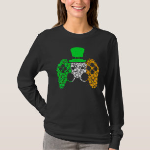 Boys Gamer Game Lucky Shamrock St Patricks Day Iri T-shirt