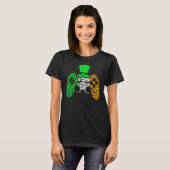 Boys Gamer Game Lucky Shamrock St Patricks Day Iri T-shirt (Voorkant volledig)