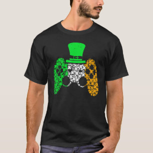 Boys Gamer Game Lucky Shamrock St Patricks Day Iri T-shirt