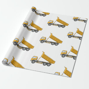 Boys Gele Dump Truck Gift Wrapping Paper Cadeaupapier