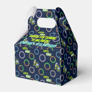 Boys Green Blue Neon Lights Roller SkateParty Bedankdoosjes