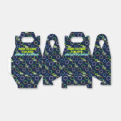 Boys Green Blue Neon Lights Roller SkateParty Bedankdoosjes (Uitgevouwen)