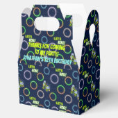 Boys Green Blue Neon Lights Roller SkateParty Bedankdoosjes (Geopend)