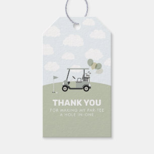 Boys Groen Hole-In-One Golf 1e Verjaardag Cadeaulabel