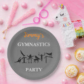 Boys Gymnastics Birthday Party Borden met zijn naa Papieren Bordje (Feest)