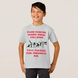 Boys Gymnastics Events T-Shirt met zijn naam op ac