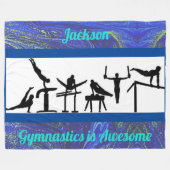 Boys Gymnastics is een Geweldige fleece deken (Voorkant (Horizontaal))