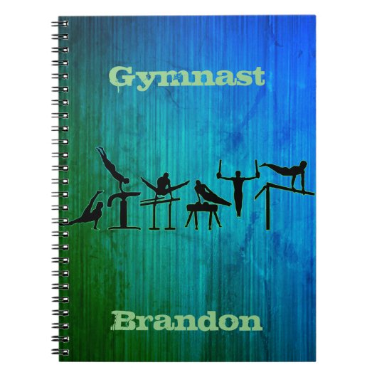 Boys Gymnastics Personalized Earthy School Notitieboek (Voorkant)