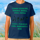 Boys Gymnastics Skills T-Shirt w/Zijne naam op ach